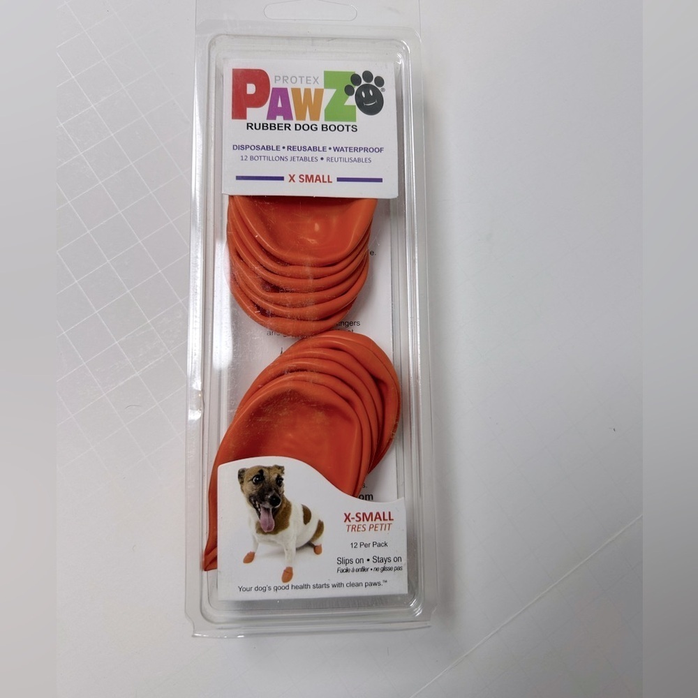 Protex Pawz Rubber Dog Boots X Small Orange 12 per pack